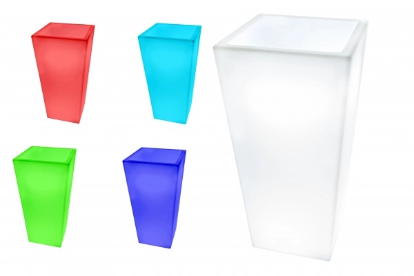 7even LED Design Blumentopf / LED-Vase / Flower Pot T40 X B30 X H80cm Farbwec...