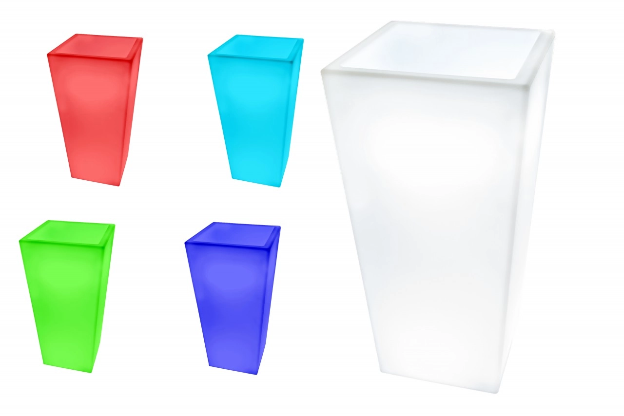 7even LED Design Blumentopf / LED-Vase / Flower Pot T40 X B30 X H80cm Farbwec...