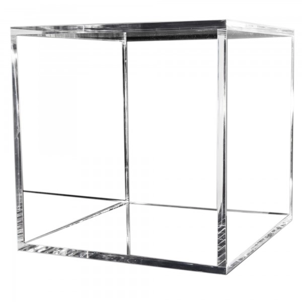 7even Acryl Design Cube 50cm,15mm, 4 sides / transparenter Beistelltisch
