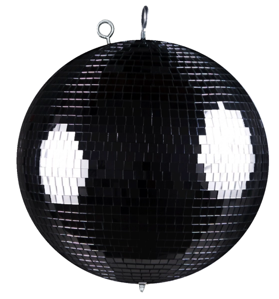 Spiegelkugel mit Sicherheitsöse 30cm schwarz // Discokugel - Mirrorball 30cm ...