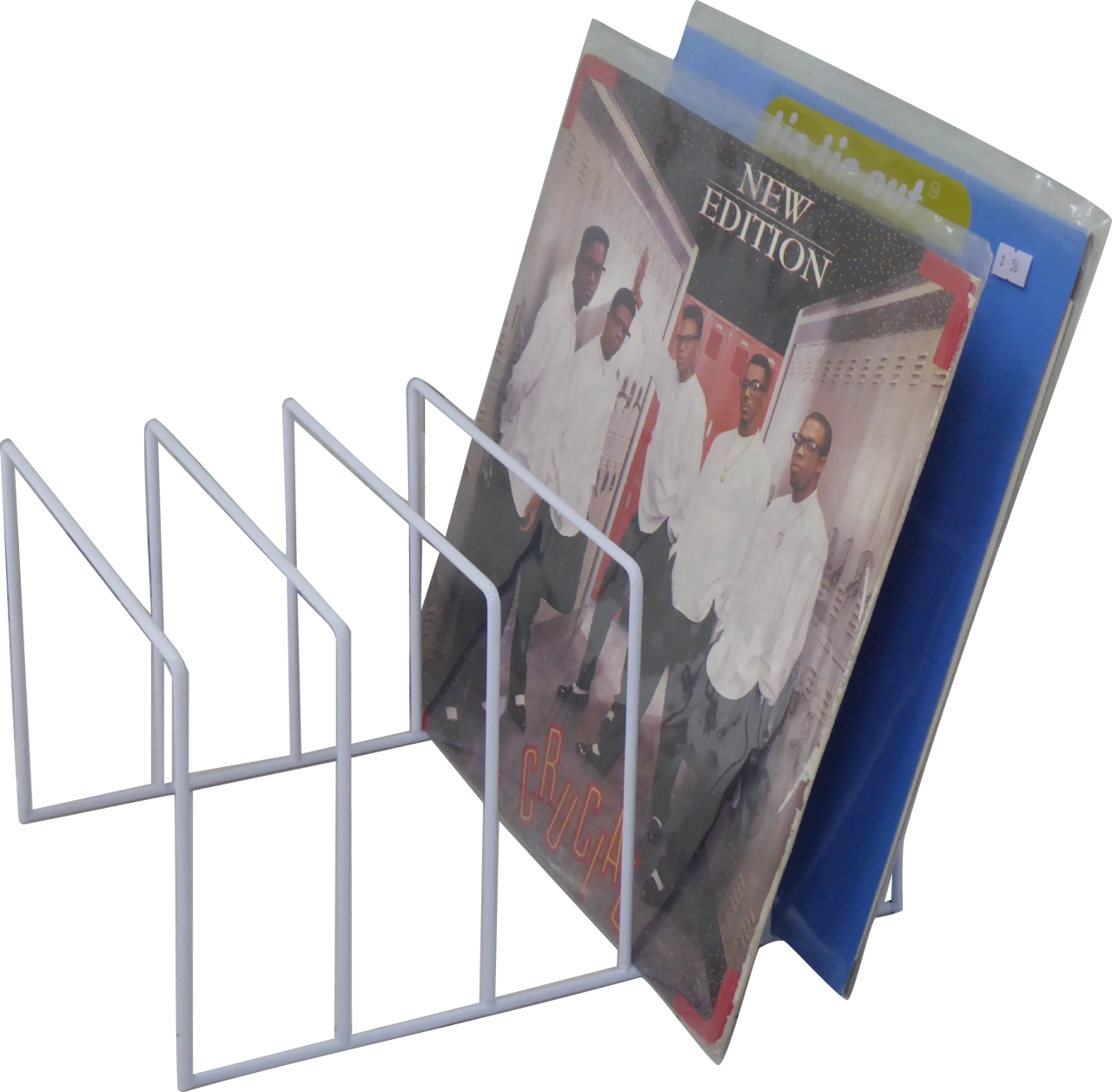 Schallplatten Ständer weiss / Vinyl Records LP Tisch-Rack white
