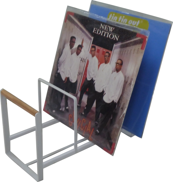 Schallplatten Ständer / Luxus Vinyl Halter für LPs, Maxis 12" in weiß und Hol...