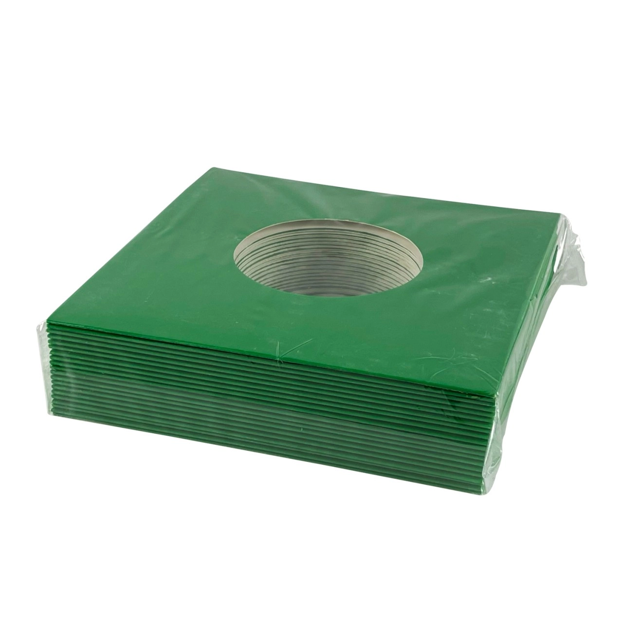 7" Cover mit Loch in grün (20 Stück)