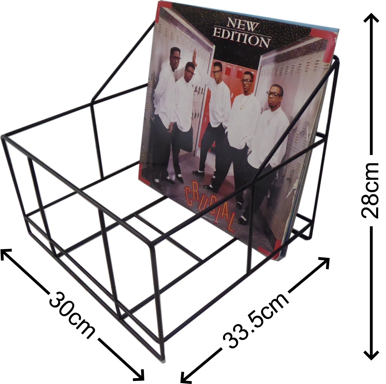 12" Schallplatten Box 45° schwarz 30 x 33 x 28cm