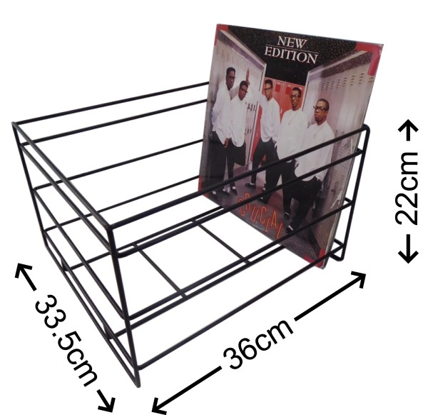 12" Schallplatten Gitter Mesh Box schwarz 36 x 33 x 22cm