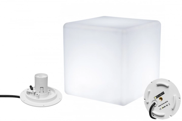 7even Design Cube-Leuchte 30 x 30 x 30cm mit E-27 Fassung und 220V Anschluss ...