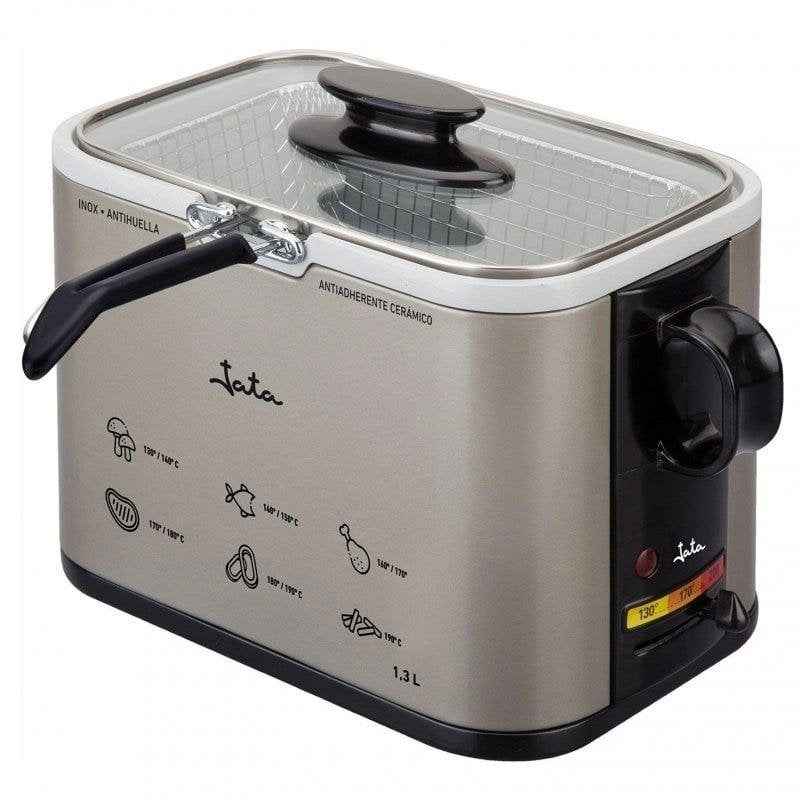 Fritteuse Jata FR326E 1.3L 1000W Edelstahl mit Glasdeckel