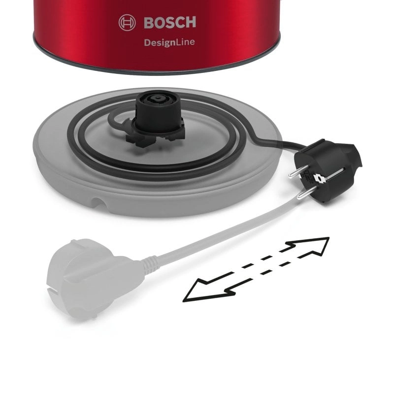 Bosch TWK3P424 Wasserkocher 1,7 l 2400 W Grau, Rot