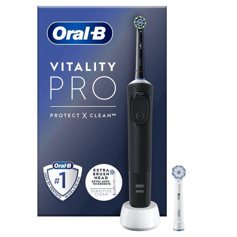 Oral-B Vitality Pro Elektrische Zahnbürste Schwarz + Extra Kopf