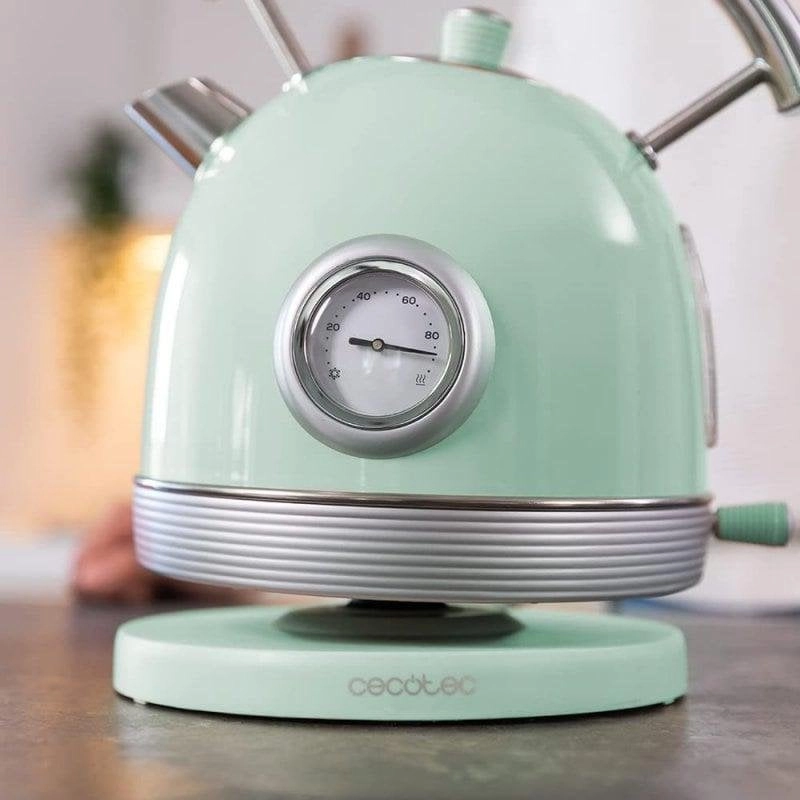 Wasserkocher Cecotec ThermoSense 420 Vintage Light Green 1,8L 2200W Edelstahl Temperaturanzeige