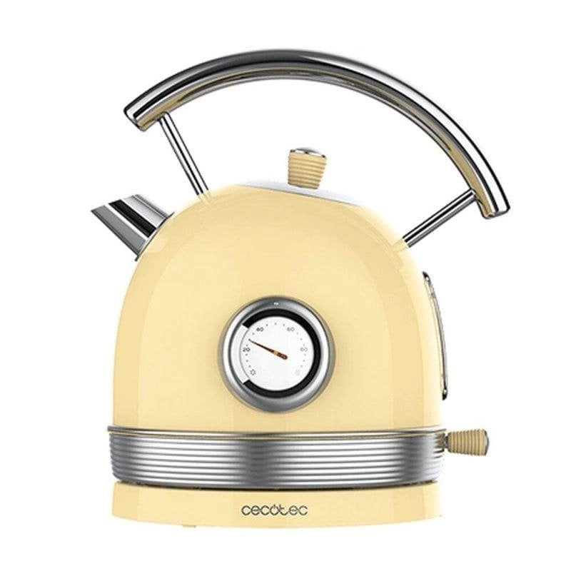 Wasserkocher Cecotec ThermoSense 420 Vintage Light Yellow 1,8L 2200W Edelstahl Temperaturanzeige