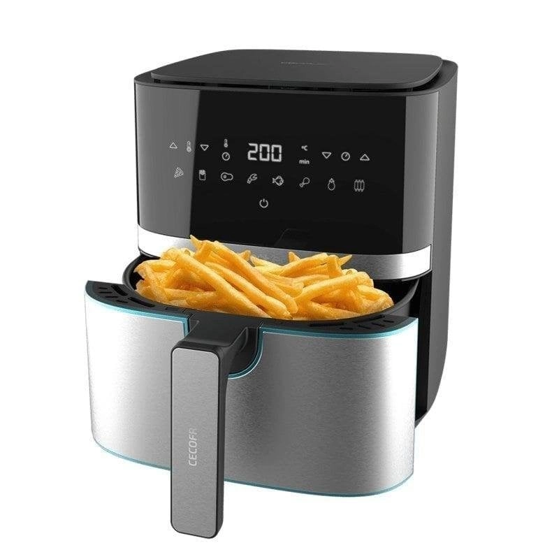Heißluftfritteuse Cecotec Cecofry Full Inox 5500 Pro 5.5L 1700W mit Silikonzubehör