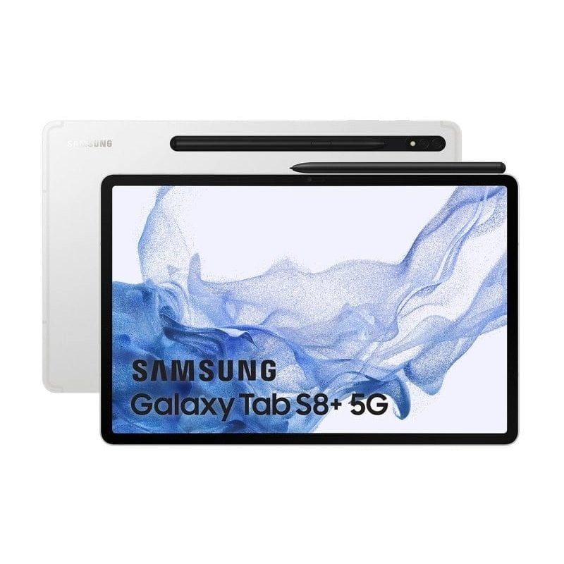 Samsung Galaxy Tab S8+ SM-X806 5G Qualcomm Snapdragon LTE-TDD & LTE-FDD 128 GB 31,5 cm (12.4") 8 GB Wi-Fi 6E (802.11ax) Silber