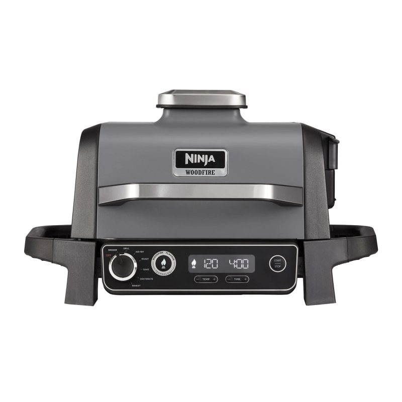 Ninja OG701EU Woodfire Elektrogrill für den Außenbereich + Heißluftfritteuse 2400 W