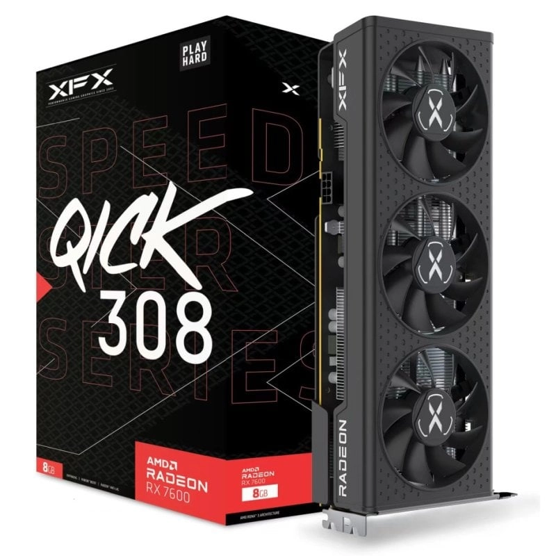 XFX SPEEDSTER QICK308 AMD Radeon RX 7600 Schwarz Gaming 8GB GDDR6