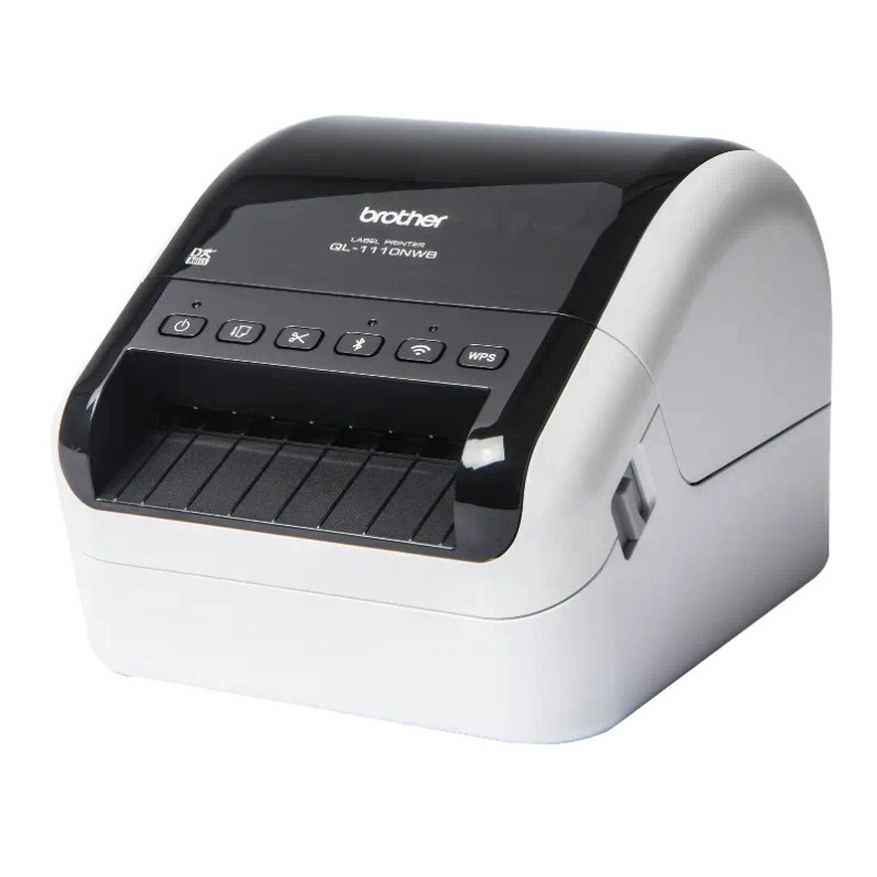 Brother QL-1110NWBC Etikettendrucker Thermodirekt 300 x 300 DPI 110 mm/sek Verkabelt & Kabellos Ethernet/LAN DK WLAN Bluetooth