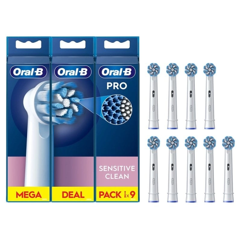 Oral-B Braun Sensitive Clean Packung mit 9 Ersatzköpfen