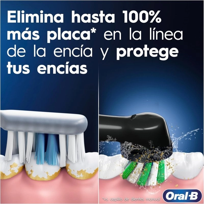 Oral-B Pro1 Christmas Elektrische Zahnbürste, 2er-Pack, Pink/Schwarz