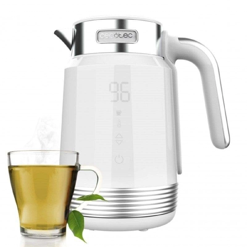 Wasserkocher Cecotec ThermoSense 600 Touch 1,7L 2200W Edelstahl Touch-Display Weiß