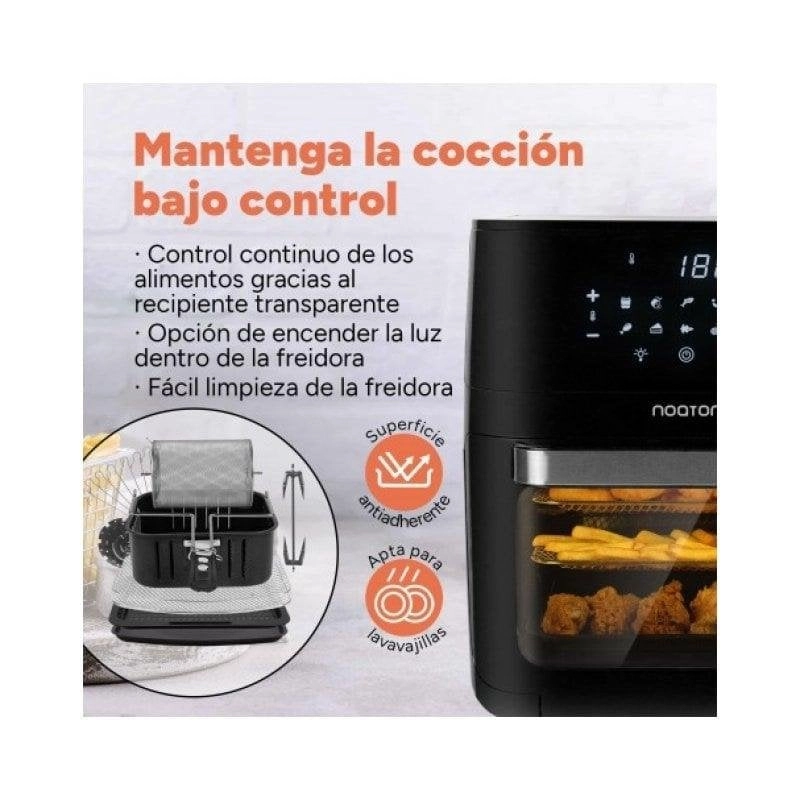 Heißluftfritteuse Noaton A120 Ultra Pro 12L 1800W mit Zubehör und Touchscreen