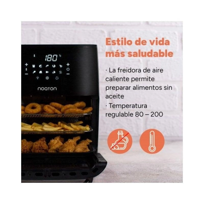 Heißluftfritteuse Noaton A120 Ultra Pro 12L 1800W mit Zubehör und Touchscreen