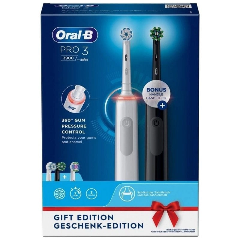 Oral-B Pro 3 Erwachsener Rotierende Zahnbürste Schwarz, Weiß
