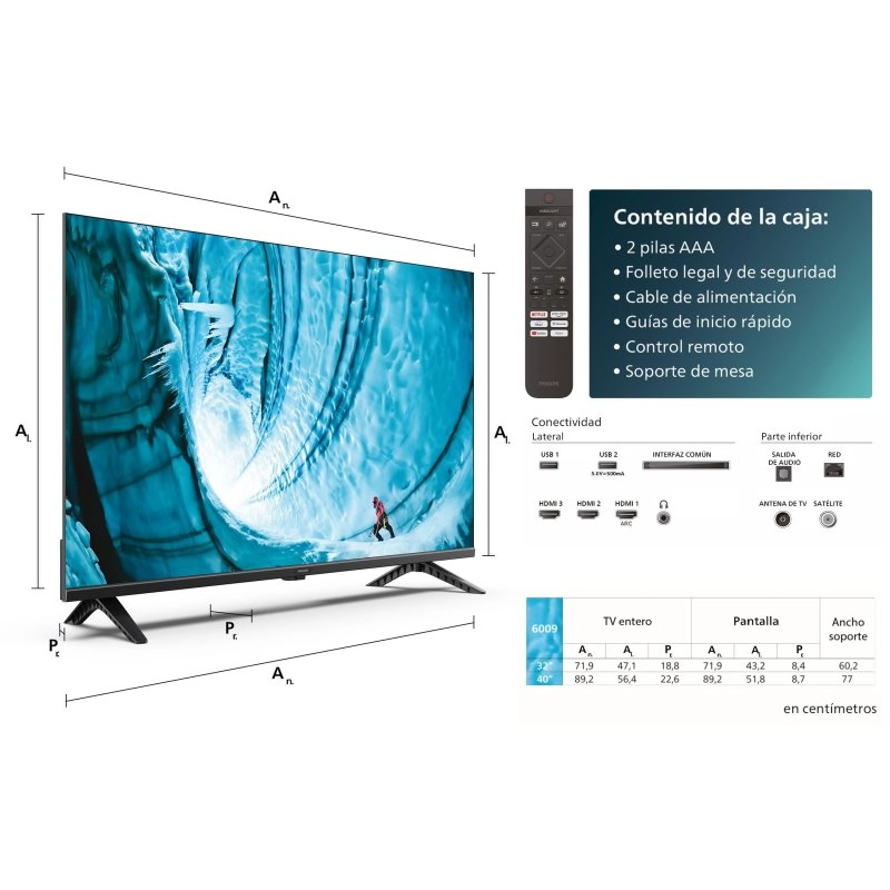 Philips 32PHS6009/12 Fernseher 81,3 cm (32") HD Smart-TV WLAN Schwarz