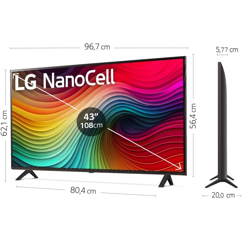 LG 43NANO82T6B 43" NanoCell UltraHD 4K SMART TV WebOS24 AI ThinQ