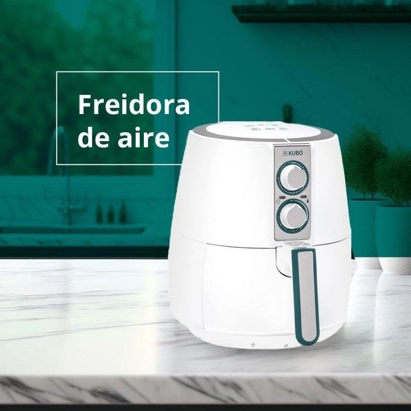 Heißluftfritteuse Kubo 2.5L 1500W Weiß mit Timer und Filter