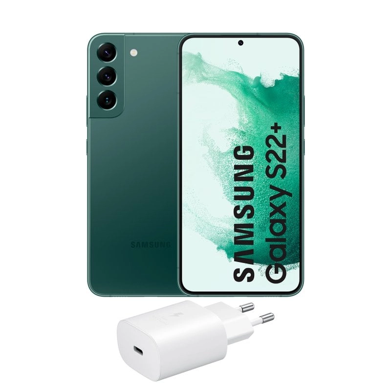 Samsung Galaxy S22 Plus 5G 256 GB, Grün, entsperrt + 25-W-Ladegerät