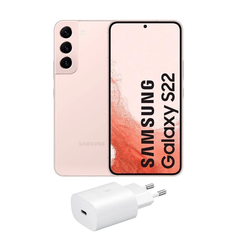 Samsung Galaxy S22 5G 256 GB Roségold entsperrt + 25-W-Ladegerät