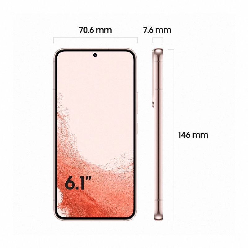 Samsung Galaxy S22 5G 256 GB Roségold entsperrt + 25-W-Ladegerät