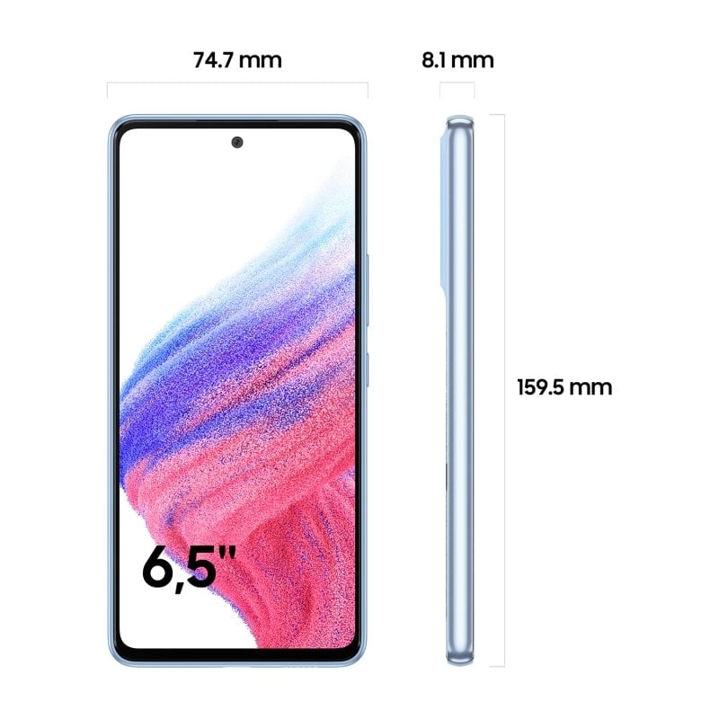 Samsung Galaxy A53 5G SM-A536B 16,5 cm (6.5") Hybride Dual-SIM Android 12 USB Typ-C 6 GB 128 GB 5000 mAh Blau