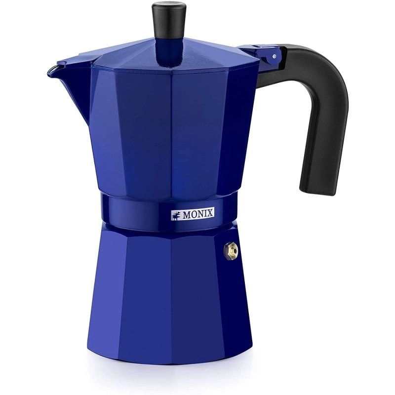 Monix M301706 Aluminium Italienische Kaffeemaschine 6 Tassen Kobalt