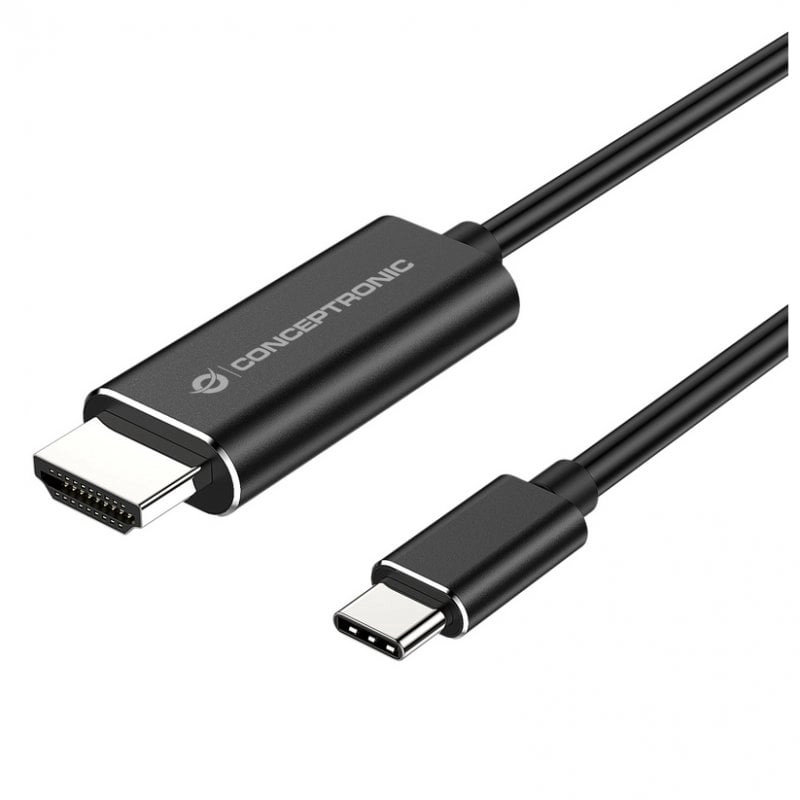 Conceptronic ABBY04B 4K-Kabel (USB-C-Stecker auf HDMI-Stecker, 2 m, Schwarz)