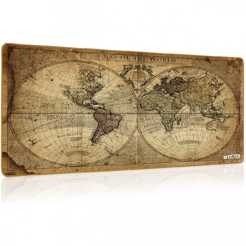 Subblim Vintage World XL 90 x 40 cm erweitertes Gaming-Mauspad