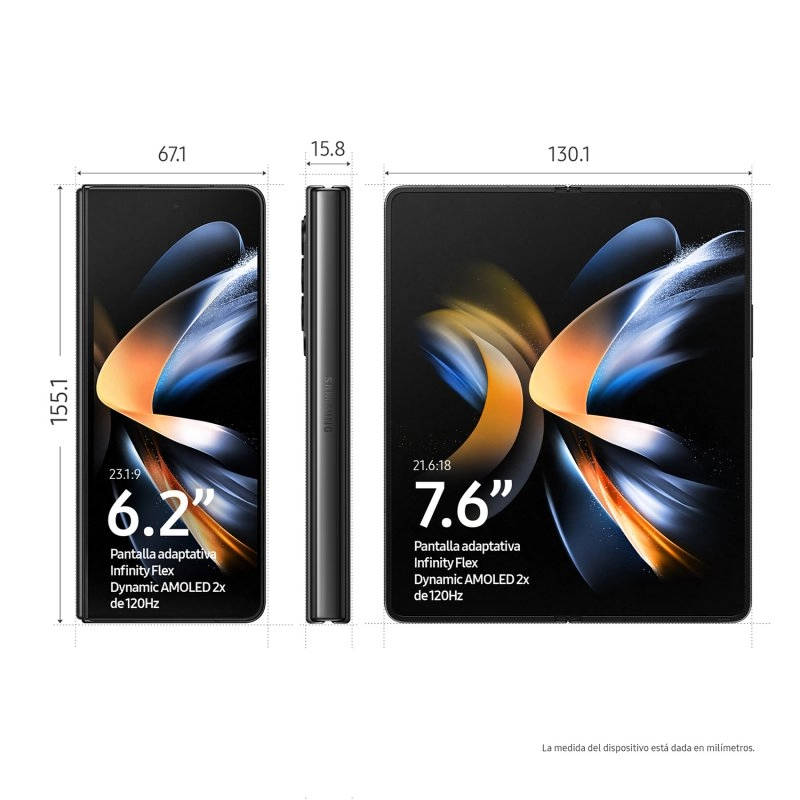 Samsung Galaxy Z Fold4 12/256 GB, Schwarz, entsperrt + 25-W-Ladegerät