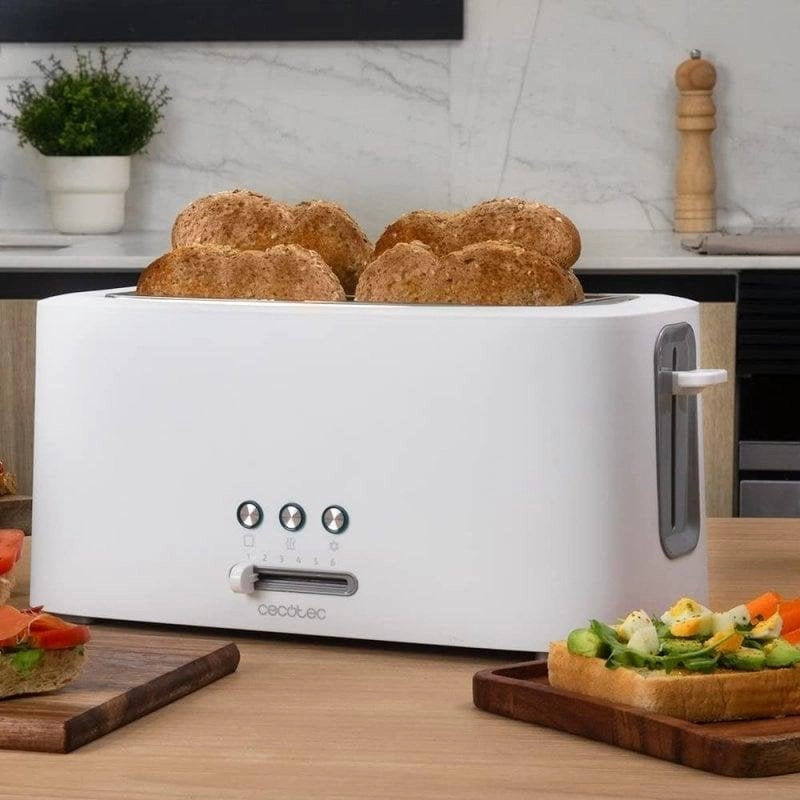 Toaster Cecotec Toast&Taste 16000 Extra Doppelt Weiß 1630W 2 breite Schlitze