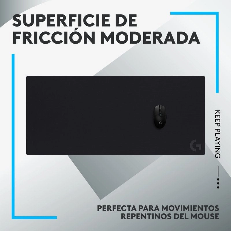 Logitech G840 XL Erweitertes Gaming-Mauspad, 90 x 40 cm, Schwarz
