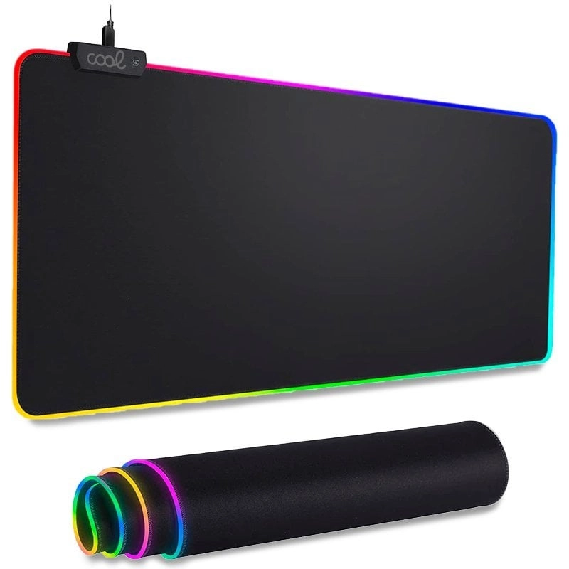 Cooles Gaming-Mauspad XL RGB Schwarz