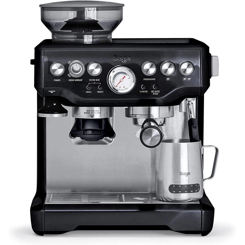 Sage SES875BKS Barista Express Espressomaschine mit Mahlwerk, 15 Riegel
