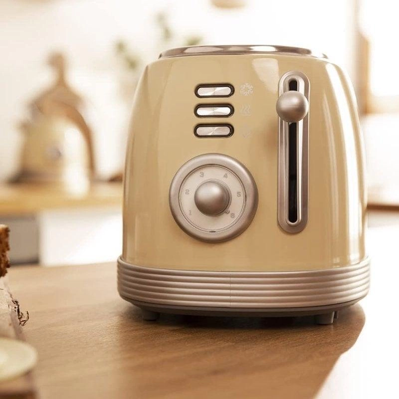 Cecotec Toast&Taste 800 Vintage Hellgelb Extrabreiter Doppelschlitz-Toaster 850W
