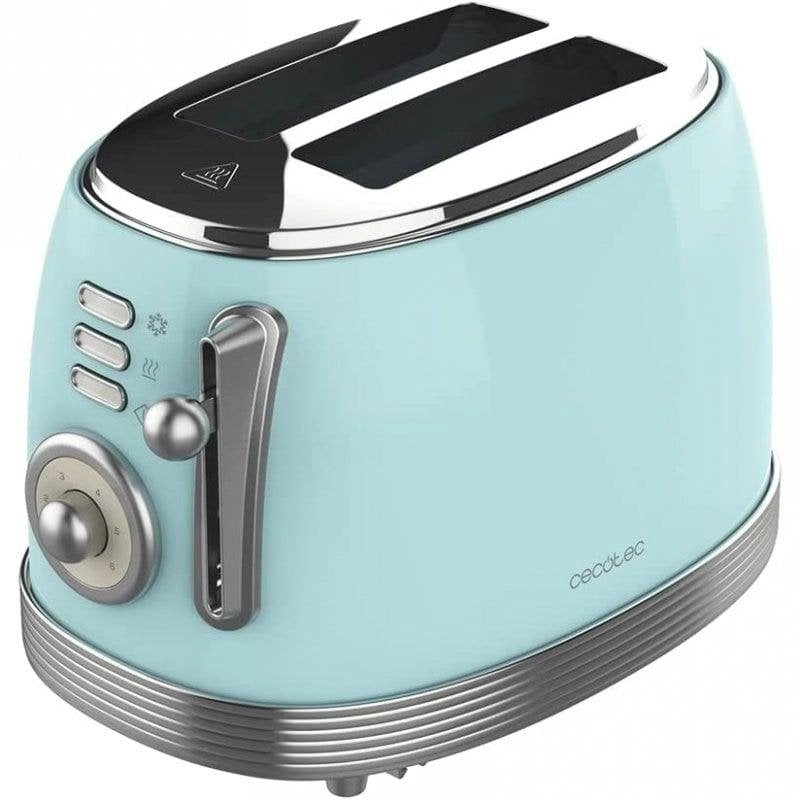 Cecotec Vintage 800 Hellblau Extrabreiter Doppelschlitz-Toaster 850W