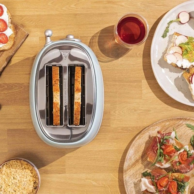 Cecotec Vintage 800 Hellblau Extrabreiter Doppelschlitz-Toaster 850W