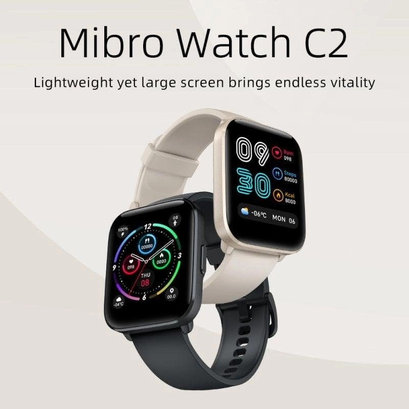 Mibro C2 Bluetooth 45mm TFT Beige Wasserdicht 2ATM SpO2 Herzfrequenz Schlaftracking