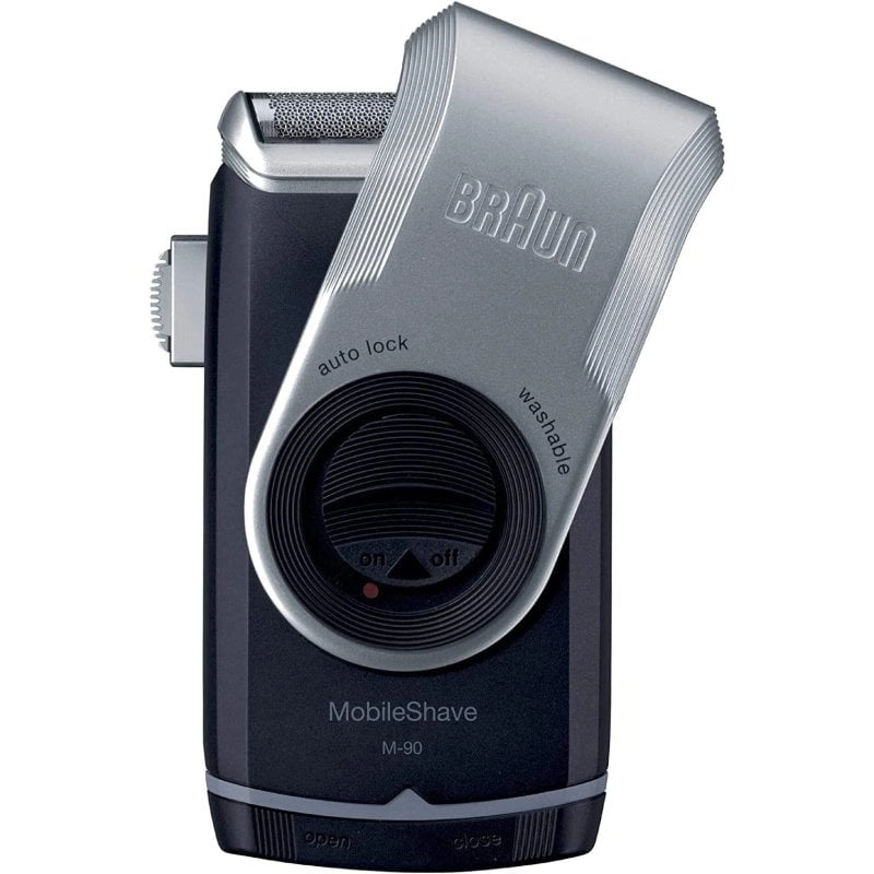 Braun MobileShave PocketGo M90 Blau, Silber