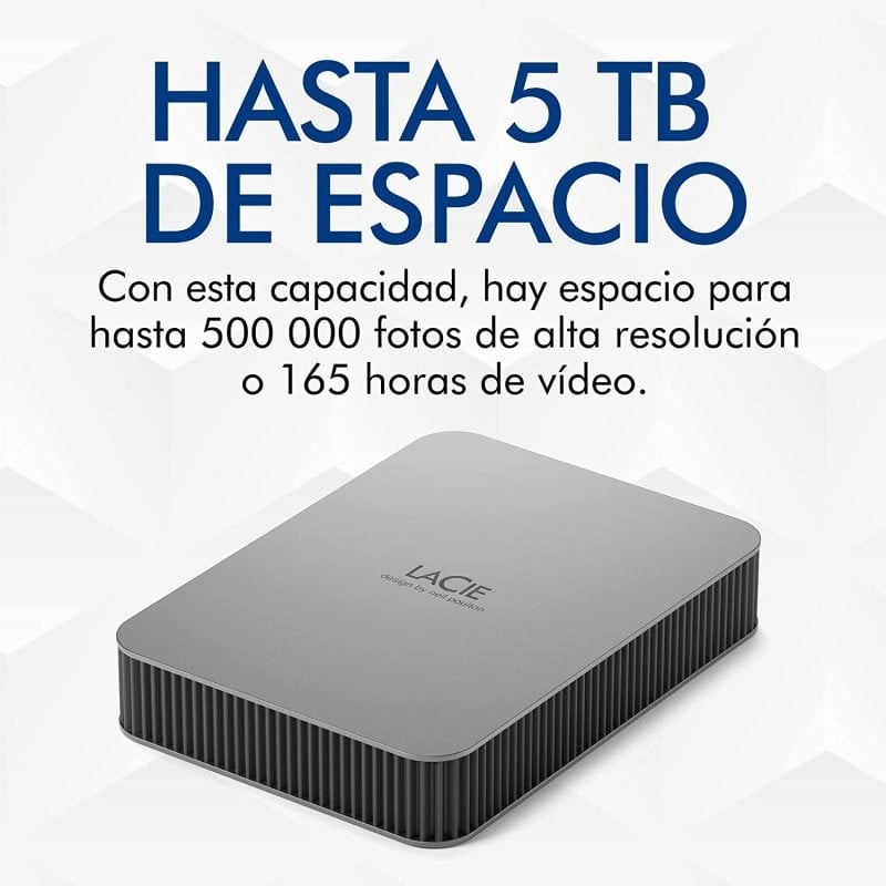 LaCie Mobile Drive (2022) Externe Festplatte 5 TB 2.5" USB Typ-C 3.2 Gen 1 (3.1 Gen 1) Silber