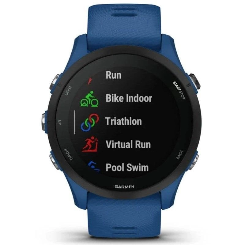 Garmin Forerunner 255 Bluetooth GPS 46mm MIP Blau Einheitsgröße 5ATM SpO2 Pulsmesser