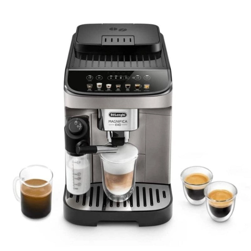 Kaffeemaschine Vollautomatisch DeLonghi Magnifica Evo ECAM290.81.TB 1,8L 15 bar integriertes Mahlwerk Milchbehälter Touchscreen Schwarz Titan