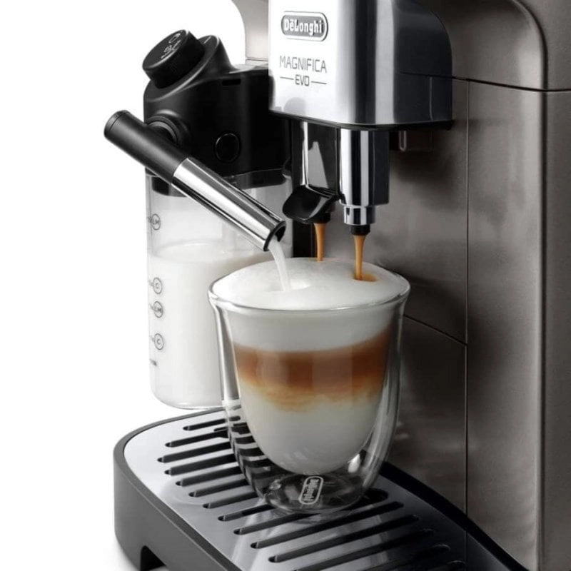 Kaffeemaschine Vollautomatisch DeLonghi Magnifica Evo ECAM290.81.TB 1,8L 15 bar integriertes Mahlwerk Milchbehälter Touchscreen Schwarz Titan